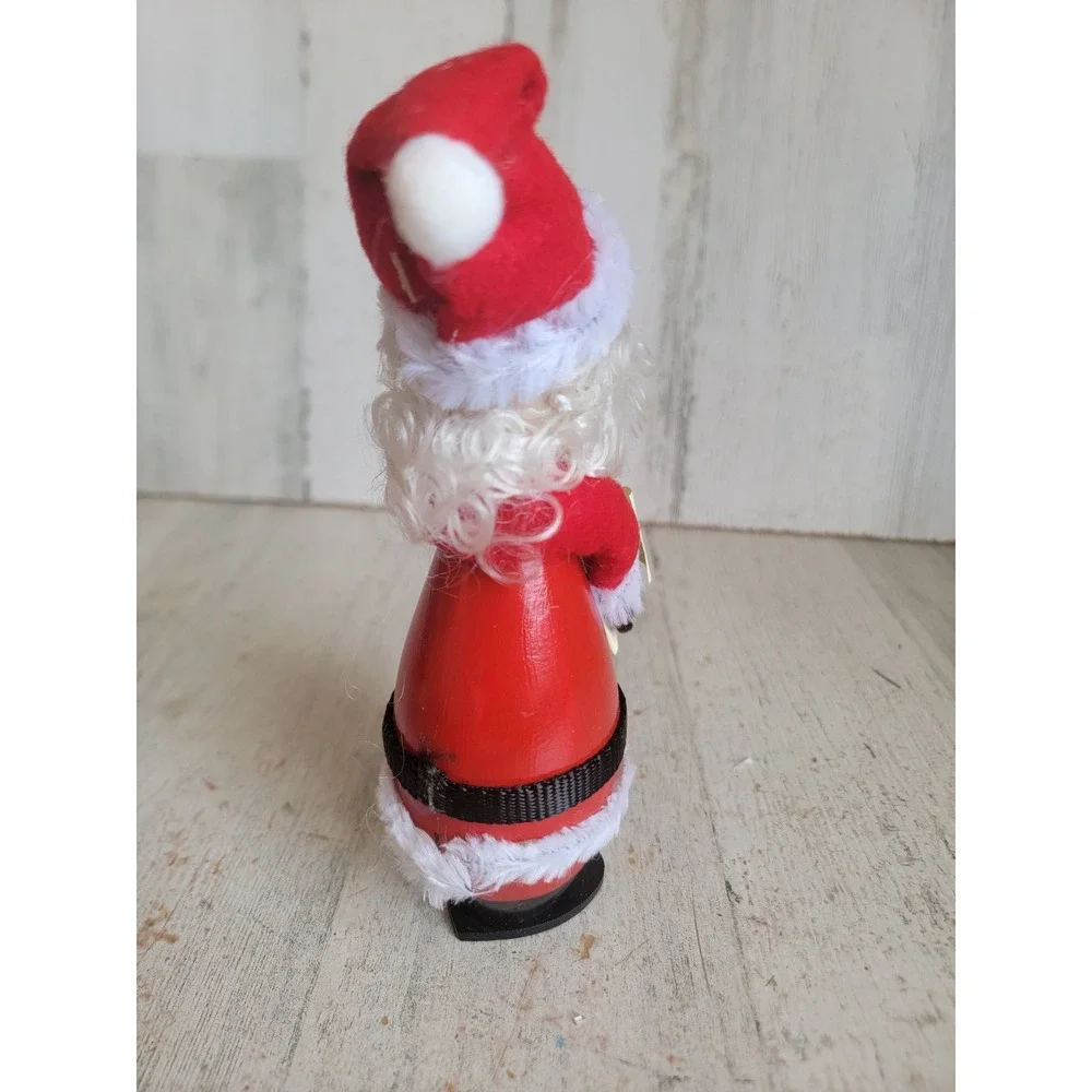 Santa Claus naughty nice list wooden doll vintage Xmas glasses home decor